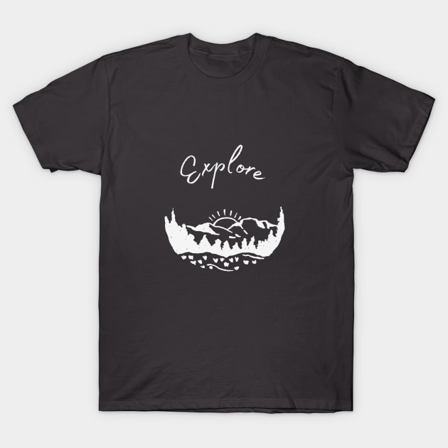 Explore - Mountains T-Shirt by Castle Rock Shop